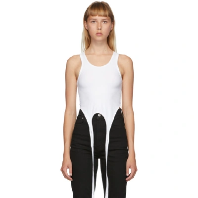 Shop Helmut Lang White Double Seamless Tank Top