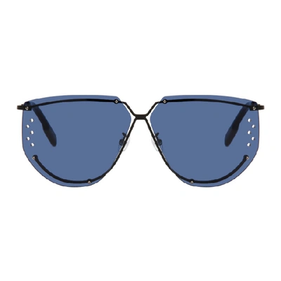 Shop Kenzo Black Square Sunglasses In Matte Palla