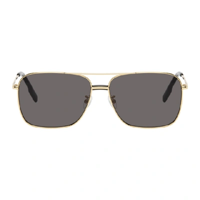 Shop Kenzo Gold And Grey Shiny Endura Sunglasses In Gold Smoke