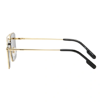 Shop Kenzo Gold And Grey Shiny Endura Sunglasses In Gold Smoke