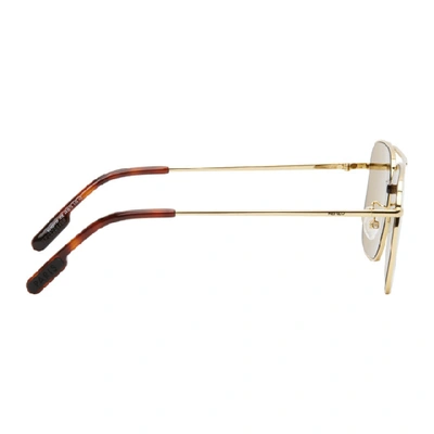 Shop Kenzo Gold And Brown Shiny Endura Sunglasses In Gold Brown