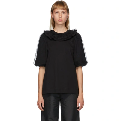 Shop Simone Rocha Black Puff Sleeve T-shirt