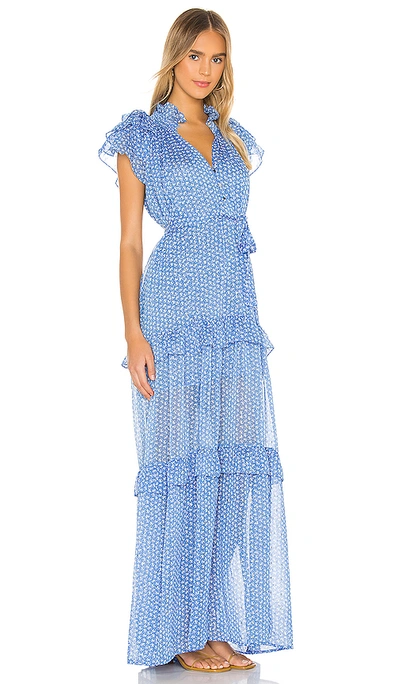 Shop Sabina Musayev Jessa Dress In Blue Print