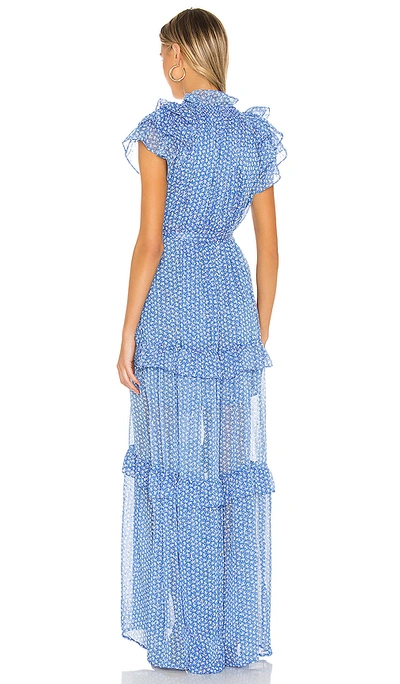 Shop Sabina Musayev Jessa Dress In Blue Print