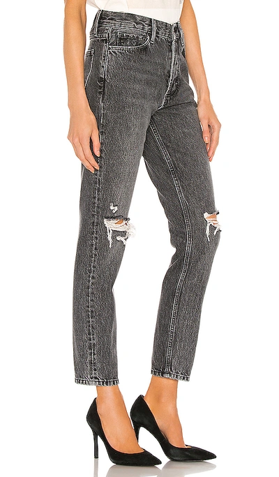Anine Bing Brenda High Waist Rip Slim Leg Jeans In Grey Destruction |  ModeSens
