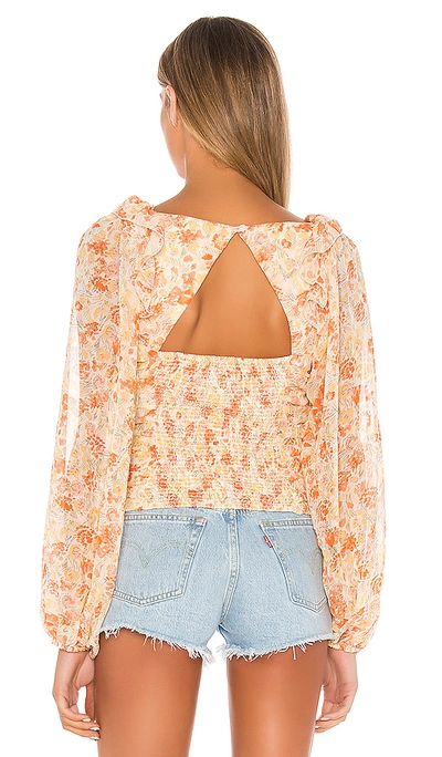 Shop Free People Mabel Printed Blouse In White