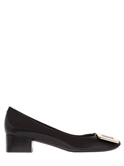 Shop Roger Vivier 35mm Belle De Nuit Leather Pumps, Black