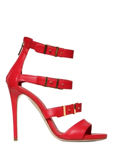 Shop Le Silla 100mm Buckled Leather Sandals, Red