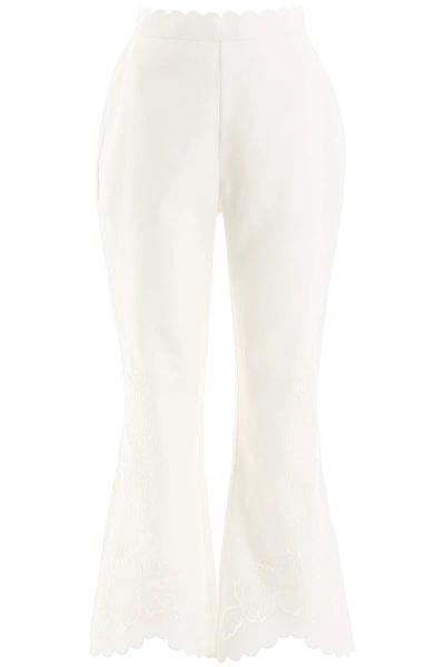 Shop Zimmermann Carnaby Flared Trousers In White