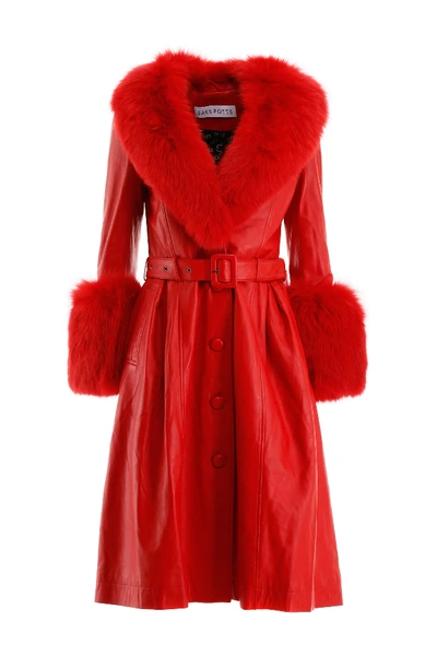 Shop Saks Potts Foxy Leather Coat In Red