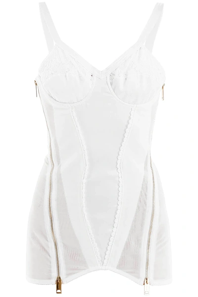 Shop Burberry Corset Top In White