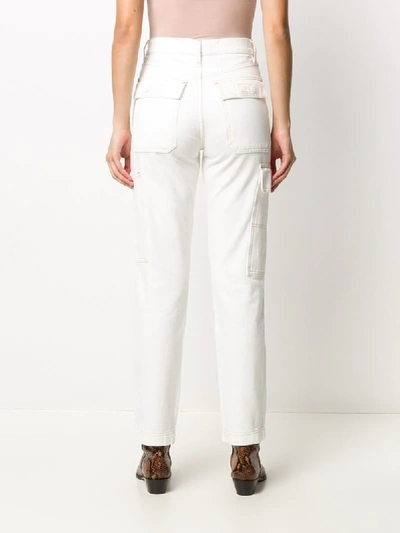 Shop Slvrlake High-rise Pocket-detail Jeans In White