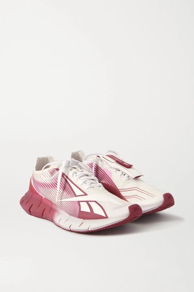Shop Reebok + Cottweiler Zig 3d Storm Rubber And Mesh Sneakers In Pink