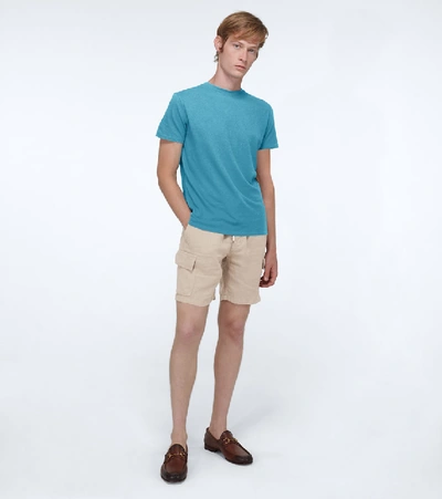 Shop Vilebrequin Baie Cargo Linen Shorts In Beige