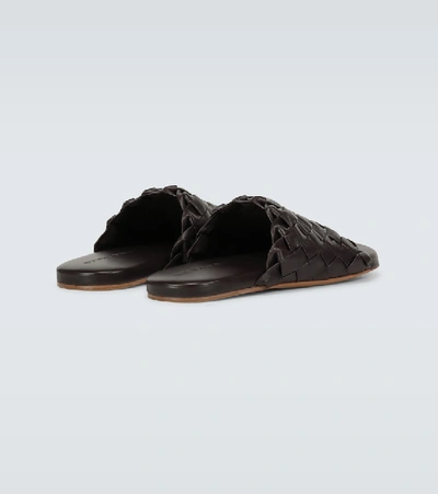 Shop Bottega Veneta Intrecciato Leather Sandals In Brown