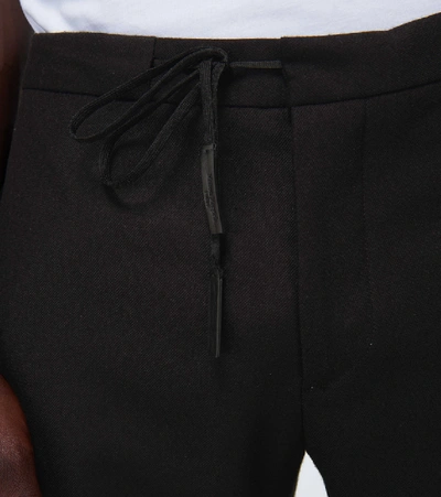 Shop Maison Margiela Wool Flannel Drawstring Pants In Black
