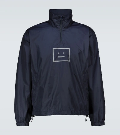 Shop Acne Studios Omalley Half-zipped Track Jacket In Blue