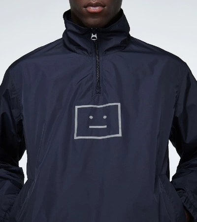 Shop Acne Studios Omalley Half-zipped Track Jacket In Blue