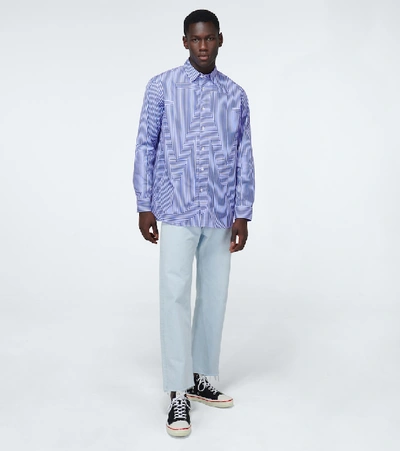 Shop Jw Anderson Relaxed Anchor Appliqué Shirt In Blue