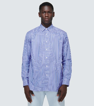 Shop Jw Anderson Relaxed Anchor Appliqué Shirt In Blue