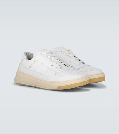 Shop Acne Studios Perey Lace-up Leather Sneakers In White