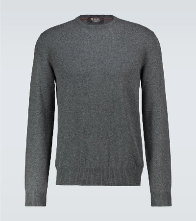 Shop Loro Piana Cashmere Crewneck Sweater In Grey