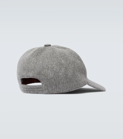 Shop Loro Piana Cashmere Baseball Cap In Grey