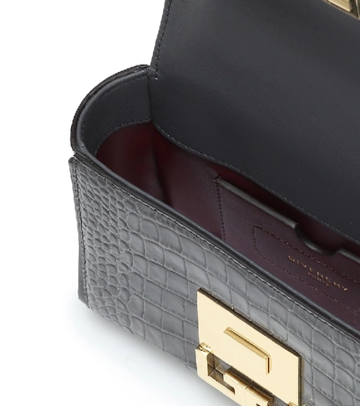 Shop Givenchy Eden Mini Leather Shoulder Bag In Grey