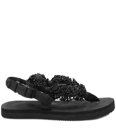 Shop Cecilie Bahnsen X Suicoke Kat Embellished Sandals In Black