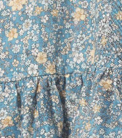 Shop Zimmermann Carnaby Floral Linen Midi Dress In Blue