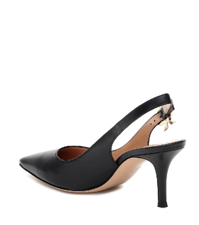 Shop Gianvito Rossi 70 Leather Slingback Pumps In Black