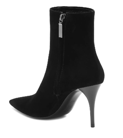 Shop Saint Laurent Lexi 90 Suede Ankle Boots In Black