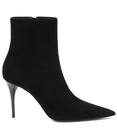 Shop Saint Laurent Lexi 90 Suede Ankle Boots In Black