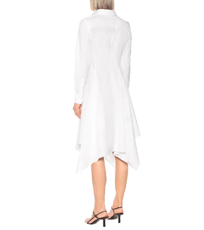 Shop Jw Anderson Asymmetric Cotton Shirt Dress In White