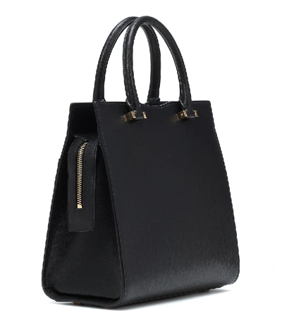 Shop Saint Laurent Uptown Small Leather Tote In Black