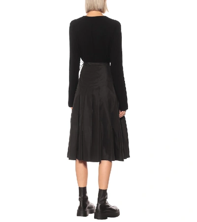 Shop Moncler High-rise Midi Skirt In Black