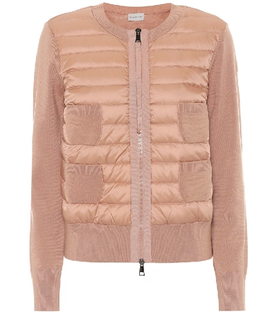 Shop Moncler Down And Wool Jacket In Pink