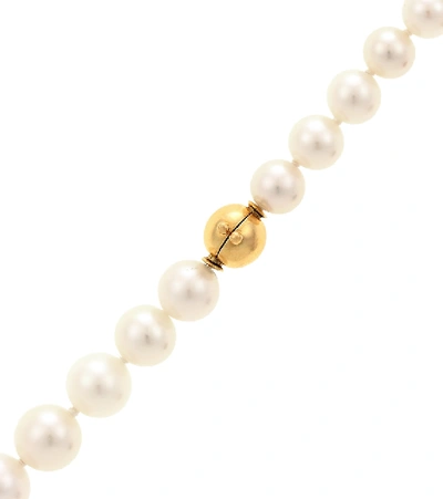 Shop Sophie Bille Brahe Peggy 14kt Gold Necklace With Freshwater Pearls In White