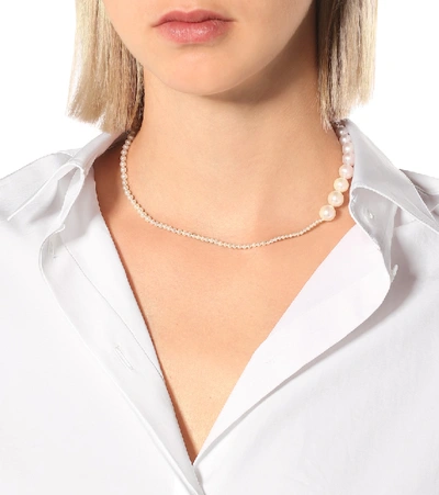 Sophie Bille Brahe Petite Peggy 14ct Yellow-gold And Freshwater Pearl Necklace In White