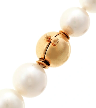 Shop Sophie Bille Brahe Peggy 14kt Gold Necklace With Freshwater Pearls In White