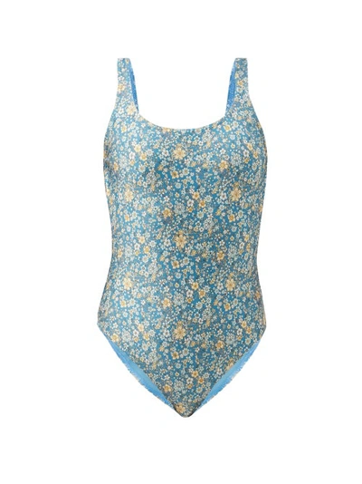 Zimmermann Carnaby Floral-print Swimsuit In Blue Print | ModeSens