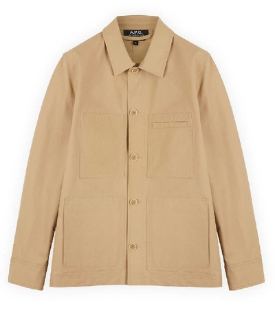 Shop A.p.c. Andre Structured Workwear Jacket In Beige