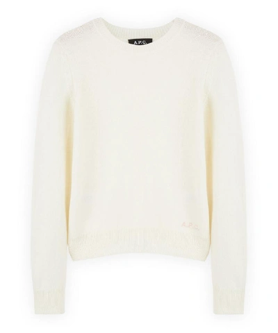 Shop A.p.c. Esme Crew-neck Knit In Cream