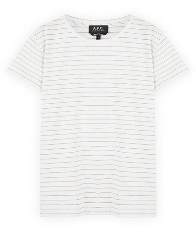 Shop A.p.c. Anita Stripe T-shirt In Blanc