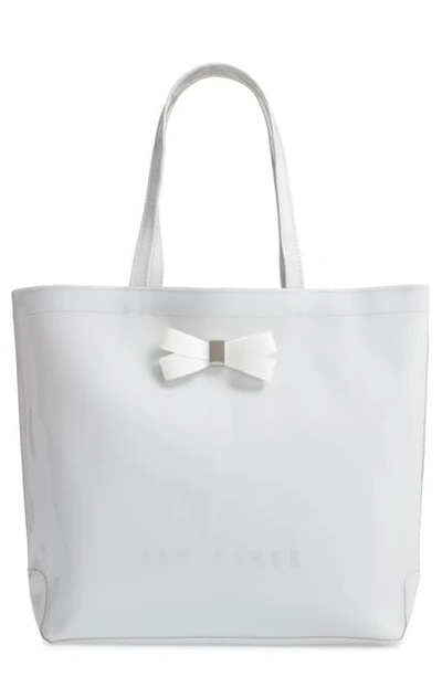 Shop Ted Baker Large Gabycon Bow Detail Icon Tote In Grey