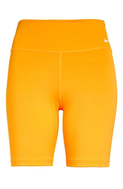 Shop Nike One Dri-fit Shorts In Laser Orange/ White