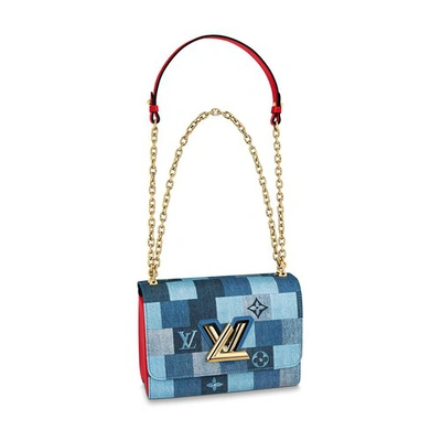 Shop Louis Vuitton Twist Mm In Bleu Denim