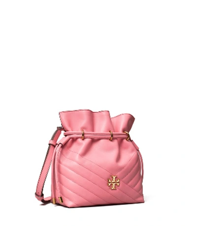 Shop Tory Burch Kira Chevron Mini Bucket Bag In Pink City
