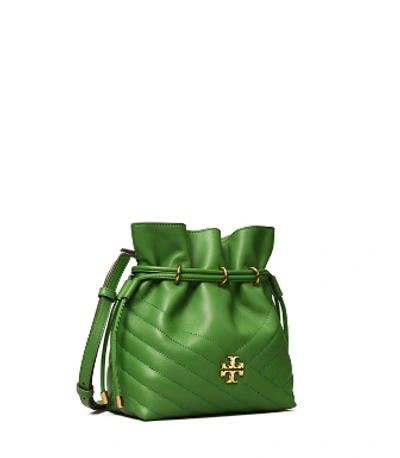 Shop Tory Burch Kira Chevron Mini Bucket Bag In Shrub