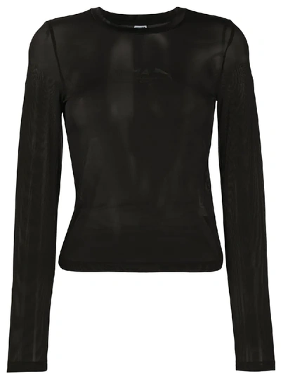 Shop Puma Logo-print Mesh Top In Black